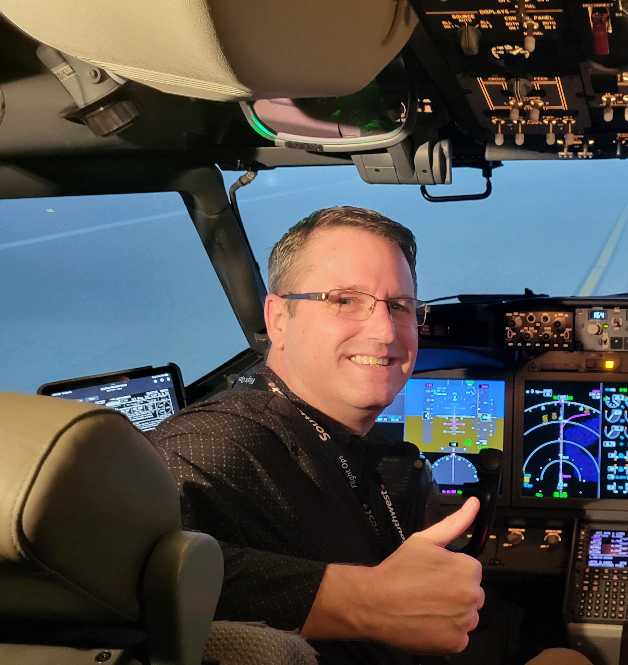 Dave Altman in a Boeing 737 flight deck